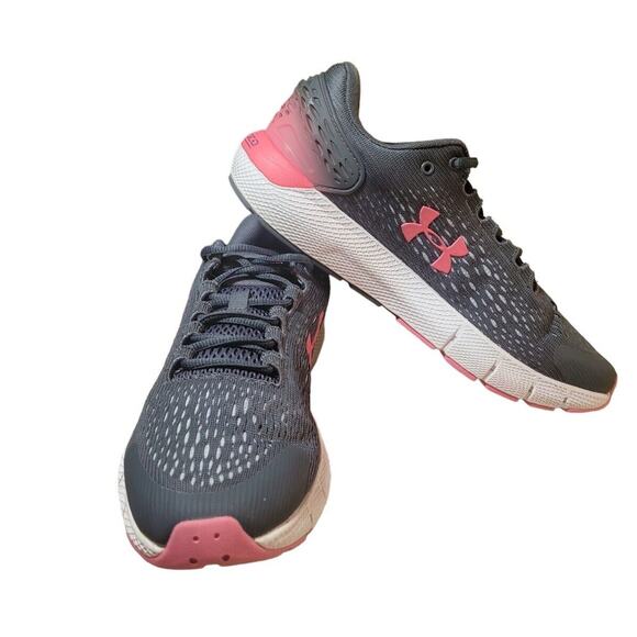 Under Armour Womens Charged Rogue 2 Gray/Pink Running Sneakers  11 (3022602‑106) - Picture 2 of 9